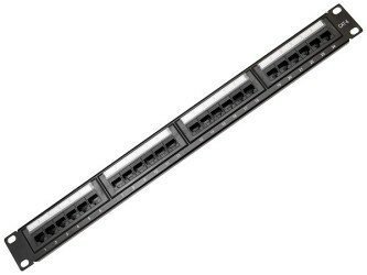Патч-панель 19 24 порта RJ45 1U категория 6, тип задних контактов 110 IDC SINELLS MFG-466110